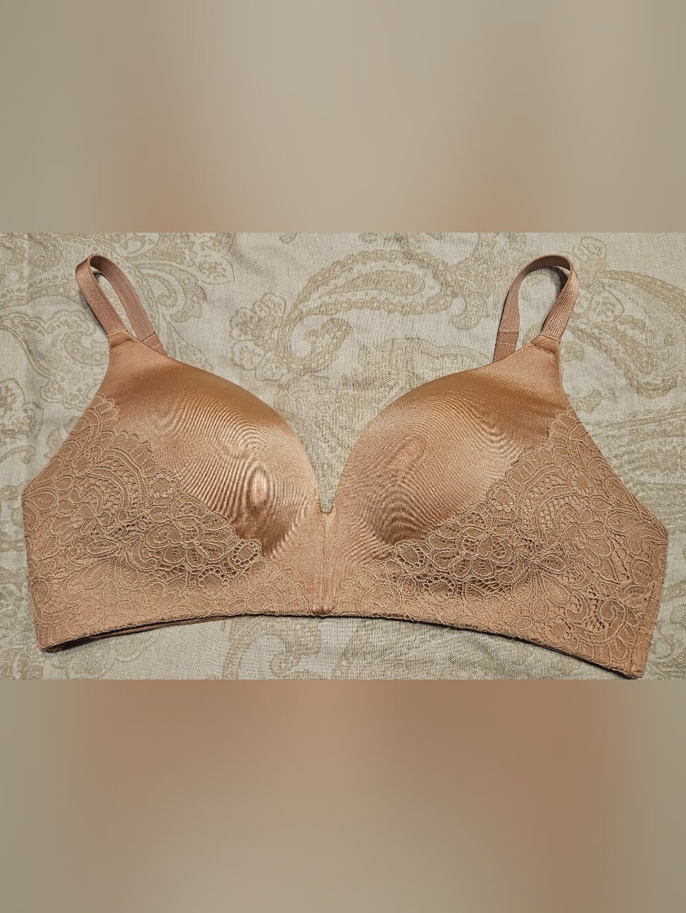 Soma Stunning Wireless Lace Push Up Bra Tan Beige Nude 38D